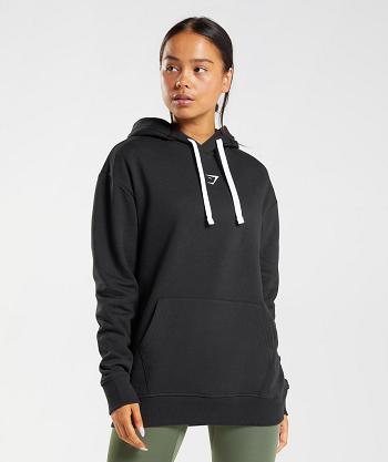 Dámské Mikiny S Kapucí Gymshark Fraction Černé Bílé | CZ 3554YXF